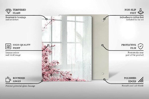 Kuchynská doska zo skla Vtáčie perie