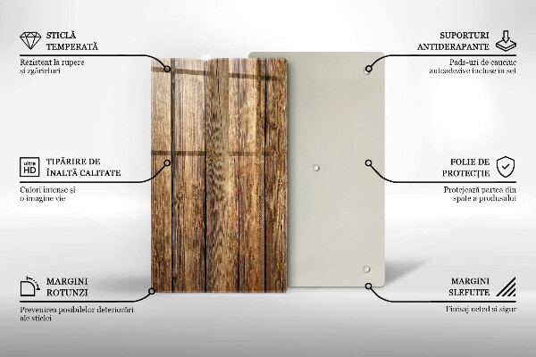 Kuchynská doska zo skla Dosky s textúrou dreva