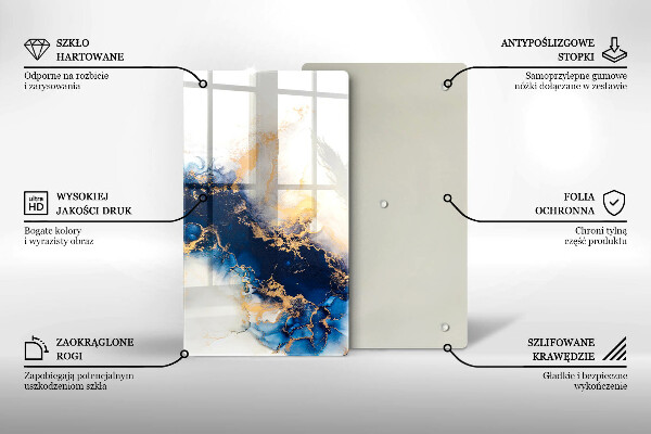 Kuchynská doska zo skla Abstrakcia s modrou