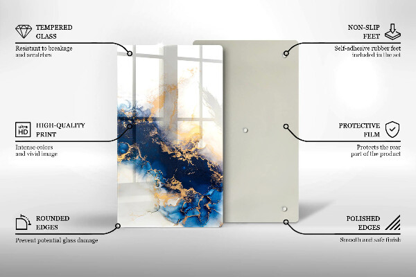 Kuchynská doska zo skla Abstrakcia s modrou