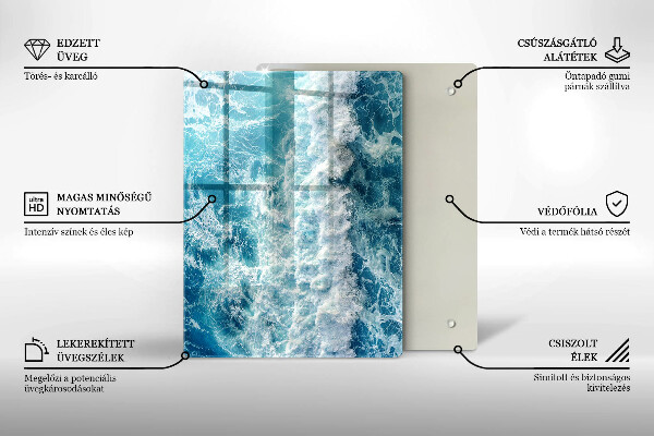 Kuchynská doska zo skla Abstrakcia s modrou