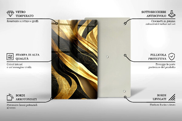 Kuchynská doska zo skla Elegantná abstrakcia