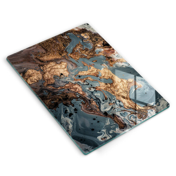 Kuchynská doska zo skla Ozdobný kameň so zlatom