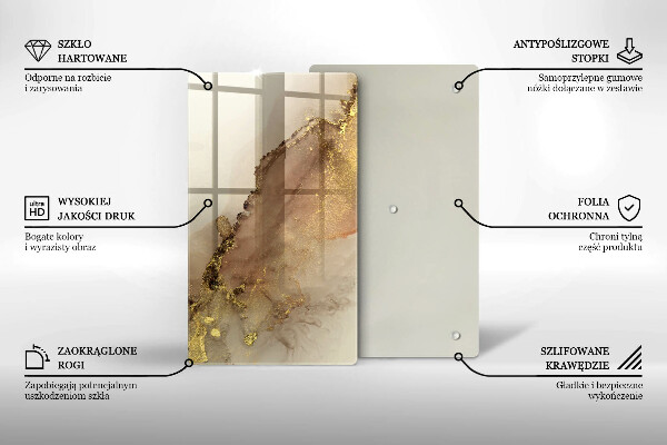 Kuchynská doska zo skla Zlatá abstrakcia