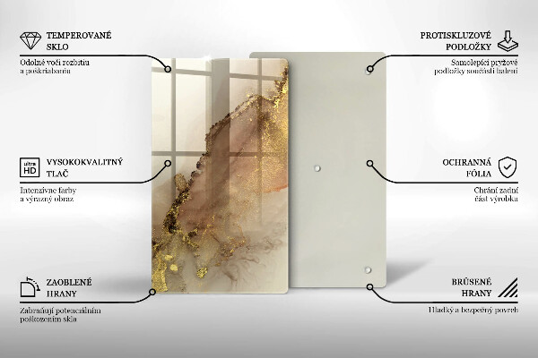 Kuchynská doska zo skla Zlatá abstrakcia