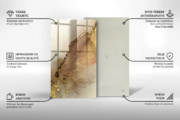 Kuchynská doska zo skla Zlatá abstrakcia
