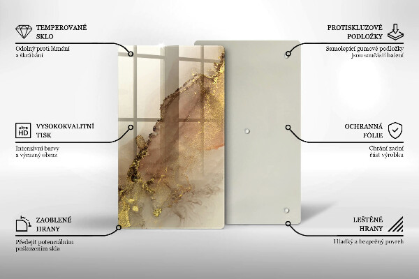 Kuchynská doska zo skla Zlatá abstrakcia