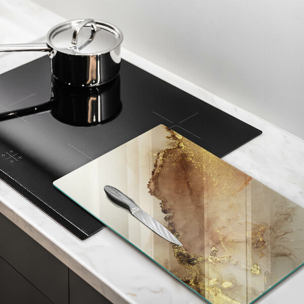 Kuchynská doska zo skla Zlatá abstrakcia