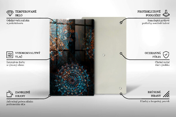 Kuchynská doska zo skla Boho vintage kolesá