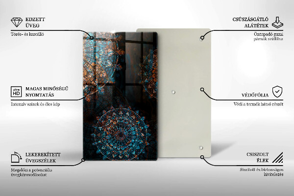 Kuchynská doska zo skla Boho vintage kolesá