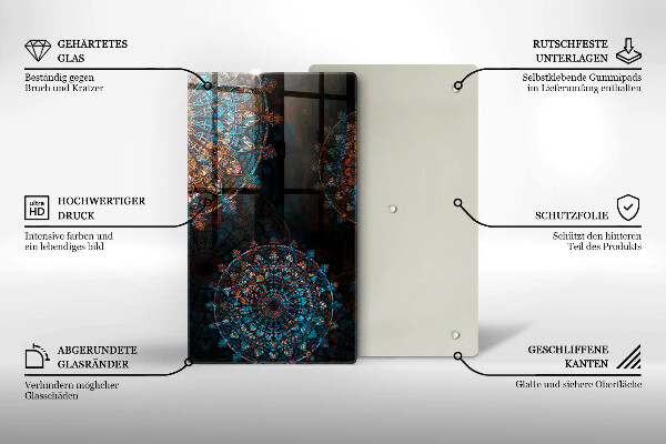 Kuchynská doska zo skla Boho vintage kolesá