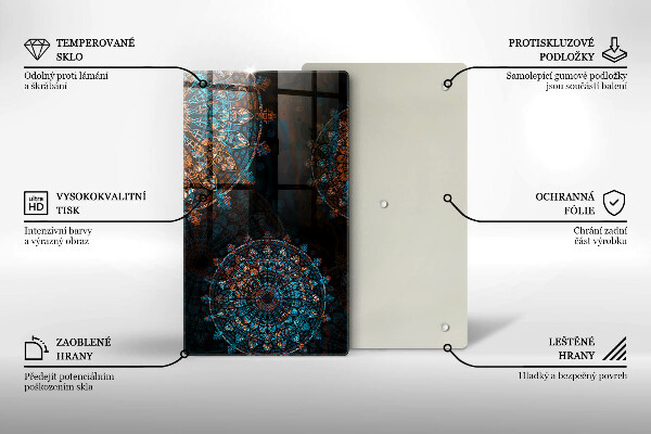 Kuchynská doska zo skla Boho vintage kolesá