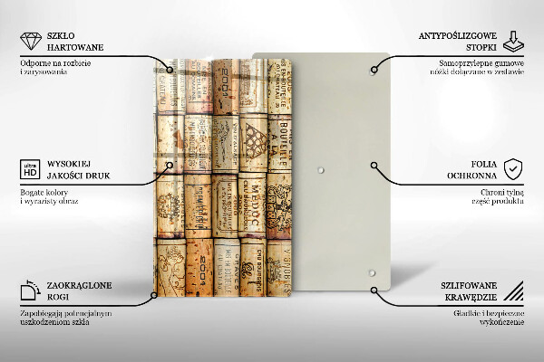 Kuchynská doska zo skla Staré zátky od vína