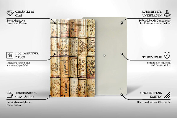 Kuchynská doska zo skla Staré zátky od vína