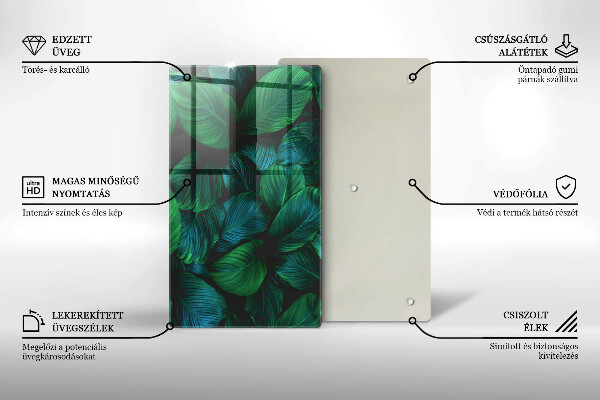 Kuchynská doska zo skla Listy džungle