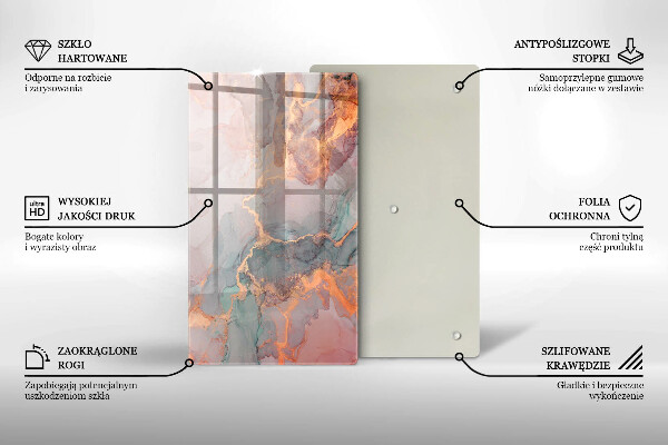 Kuchynská doska zo skla Mramor so zlatom