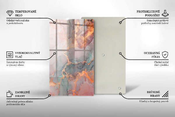 Kuchynská doska zo skla Mramor so zlatom