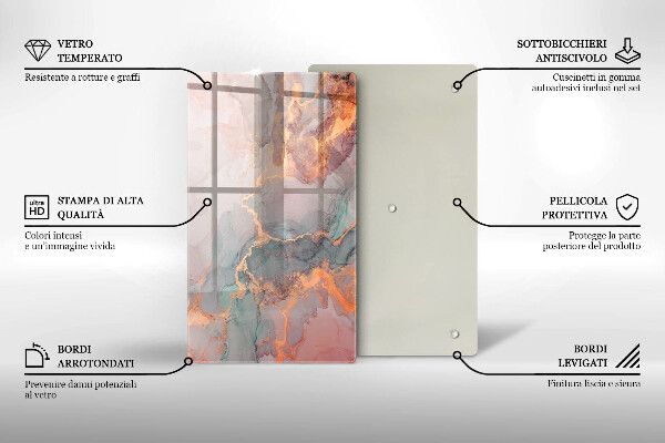 Kuchynská doska zo skla Mramor so zlatom