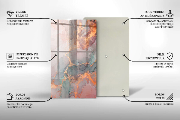 Kuchynská doska zo skla Mramor so zlatom