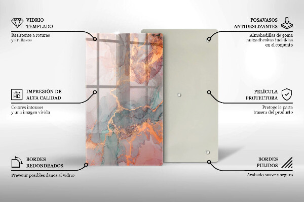 Kuchynská doska zo skla Mramor so zlatom