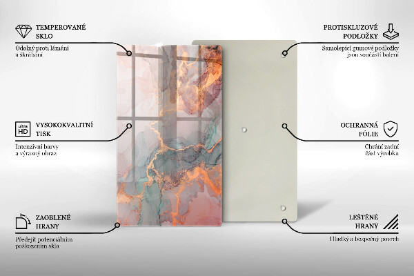 Kuchynská doska zo skla Mramor so zlatom
