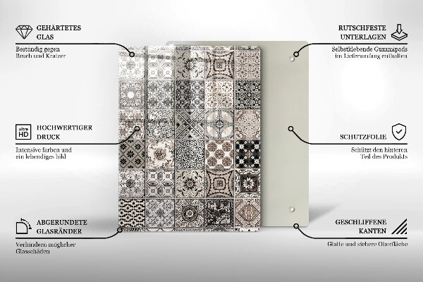 Kuchynská doska zo skla Konkrétna abstrakcia