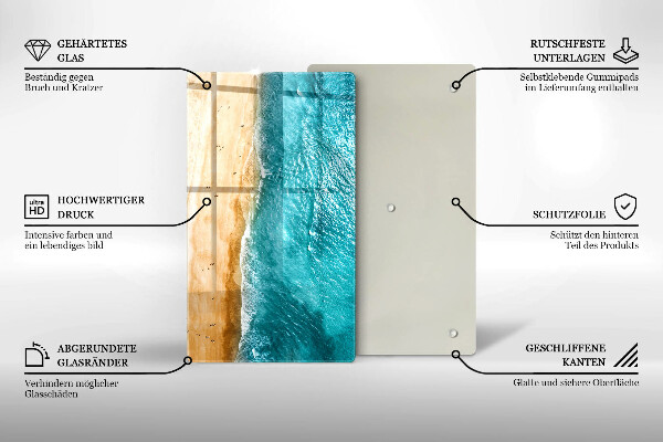 Kuchynská doska zo skla Plážové pobrežie a more