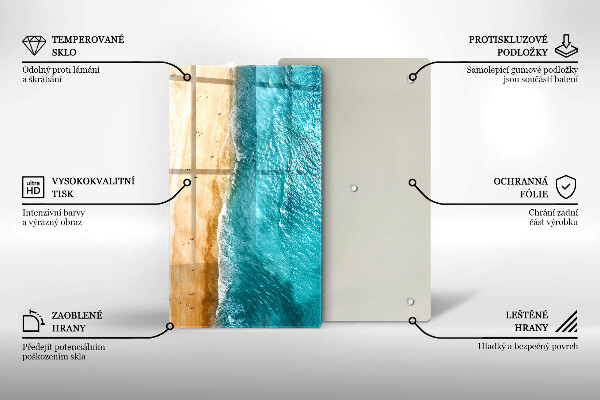 Kuchynská doska zo skla Plážové pobrežie a more