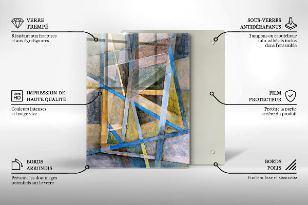 Kuchynská doska zo skla Abstraktné dymové čiary