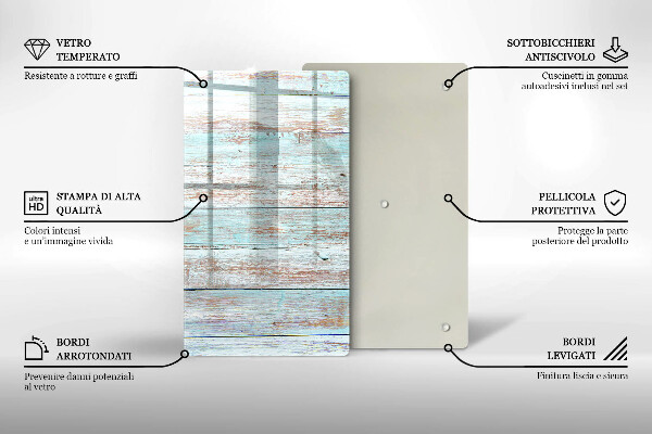 Kuchynská doska zo skla Staré vintage dosky