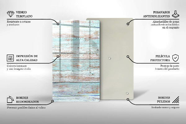 Kuchynská doska zo skla Staré vintage dosky