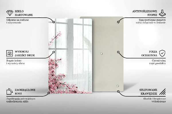 Kuchynská doska zo skla Kvety na doskách