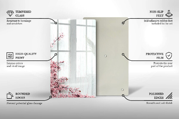 Kuchynská doska zo skla Kvety na doskách