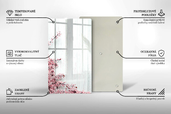 Kuchynská doska zo skla Kvety na doskách