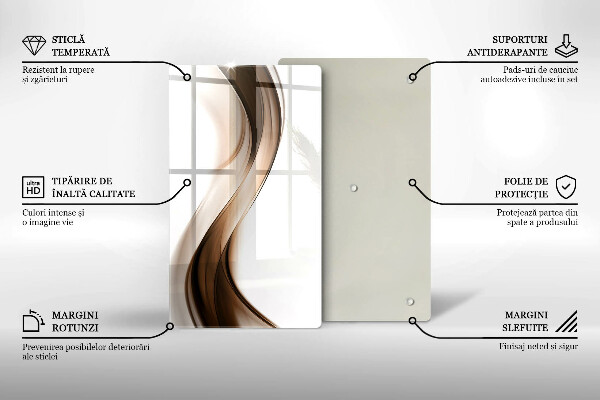 Kuchynská doska zo skla Abstraktné hnedé čiary