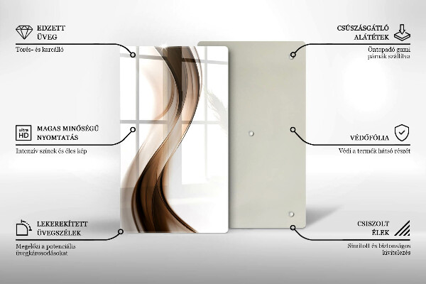 Kuchynská doska zo skla Abstraktné hnedé čiary