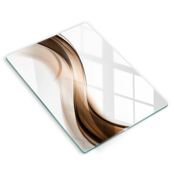 Kuchynská doska zo skla Abstraktné hnedé čiary