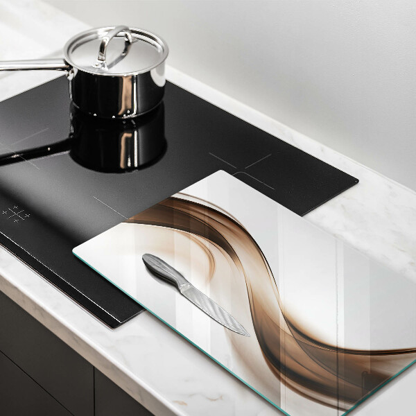 Kuchynská doska zo skla Abstraktné hnedé čiary