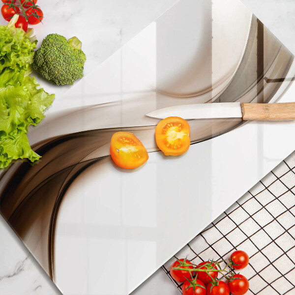 Kuchynská doska zo skla Abstraktné hnedé čiary