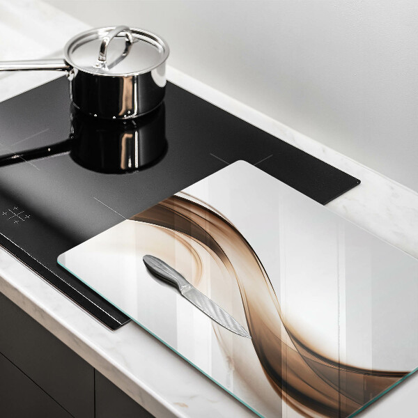 Kuchynská doska zo skla Abstraktné hnedé čiary