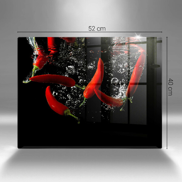 Sklenená doska na krájanie Chilli papričky vo vode