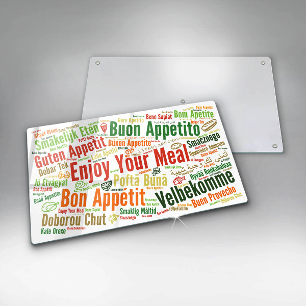 Sklenená doska na krájanie Titulky Jazyky dobrej chuti