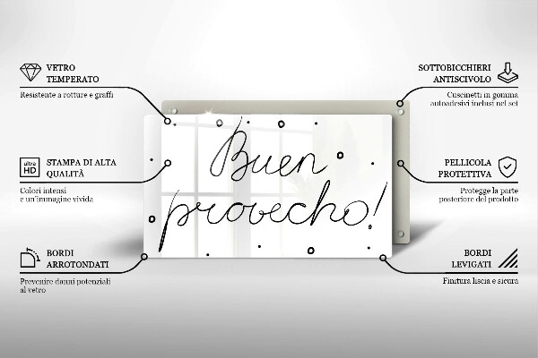 Sklenená doska na krájanie Buen provecho!