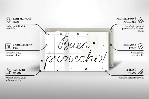 Sklenená doska na krájanie Buen provecho!