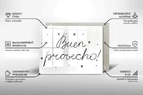 Sklenená doska na krájanie Buen provecho!