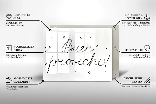 Sklenená doska na krájanie Buen provecho!