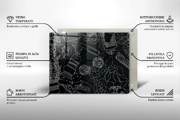 Sklenená doska na krájanie Kuchynské doplnky