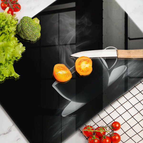 Sklenená doska na krájanie Horúca šálka kávy