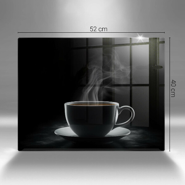 Sklenená doska na krájanie Horúca šálka kávy