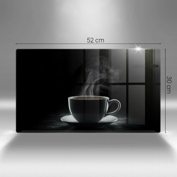 Sklenená doska na krájanie Horúca šálka kávy